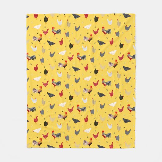 Moderne Geometrische memphis stijl Chicken Boerder Fleece Deken (Voorkant)