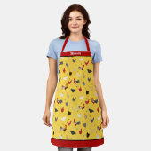 Moderne Geometrische memphis stijl Chicken Boerder Schort (Gedragen)