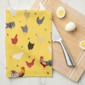 Moderne Geometrische memphis stijl Chicken Boerder Theedoek (Quarter Fold)