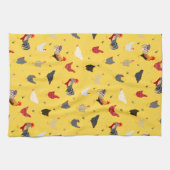 Moderne Geometrische memphis stijl Chicken Boerder Theedoek (Horizontaal)