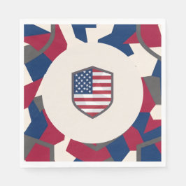 Moderne Geometrische Militaire Patriotische Trots  Servet