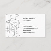 Moderne geometrische minimalistische legant profes visitekaartje (Achterkant)