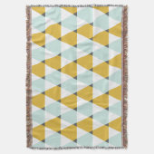 Moderne Geometrische Mint Yellow Triangles Patroon Deken (Voorkant Verticaal)