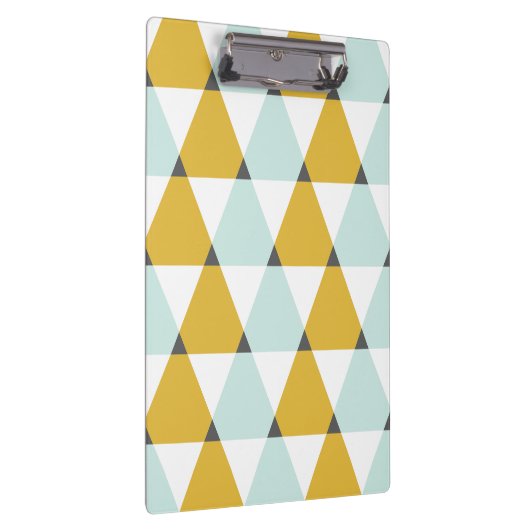 Moderne Geometrische Mint Yellow Triangles Patroon Klembord (Rechts)