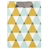 Moderne Geometrische Mint Yellow Triangles Patroon Klembord (Voorkant)