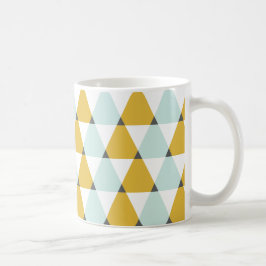 Moderne Geometrische Mint Yellow Triangles Patroon Koffiemok