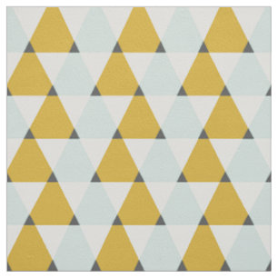 Moderne Geometrische Mint Yellow Triangles Patroon Stof