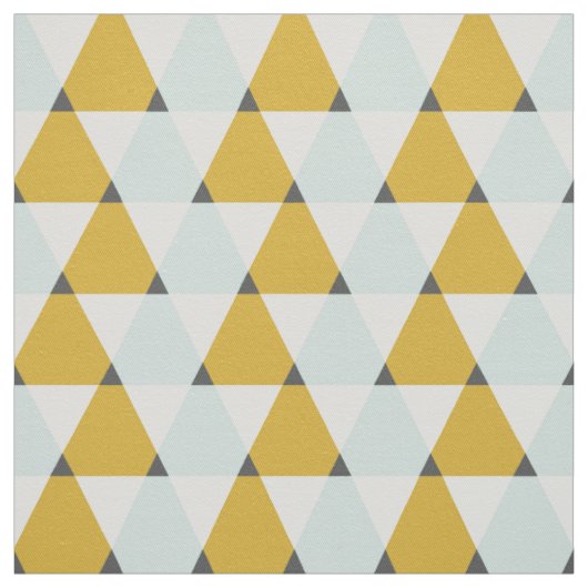 Moderne Geometrische Mint Yellow Triangles Patroon Stof (Swatch)