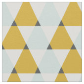 Moderne Geometrische Mint Yellow Triangles Patroon Stof (Close Up)