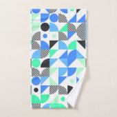 Moderne Geometrische Mintgroen Blauw Bad Handdoek (Handdoek)