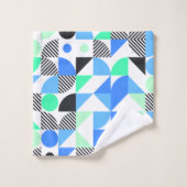 Moderne Geometrische Mintgroen Blauw Bad Handdoek (Wasdoekje)