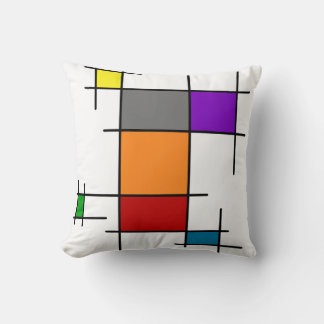 Moderne geometrische Mondrian kleurblok worp kusse Kussen