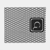 Moderne Geometrische Monogram Zwart Wit Fleece Deken (Voorkant (Horizontaal))