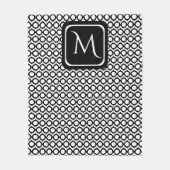 Moderne Geometrische Monogram Zwart Wit Fleece Deken (Voorkant)