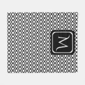 Moderne Geometrische Monogram Zwart Wit Fleece Deken (Voorkant (Horizontaal))