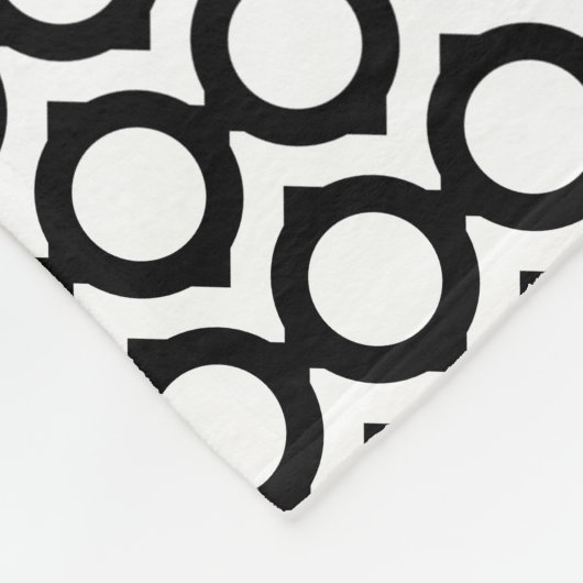Moderne Geometrische Monogram Zwart Wit Fleece Deken (Hoek)
