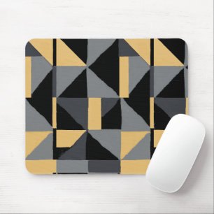 Moderne Geometrische Muismat Zwart en Goud