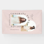 Moderne geometrische multi-foto boogbanne afstuder spandoek (Horizontaal)