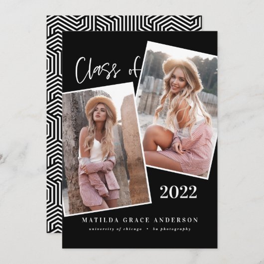 Moderne geometrische multi-fotoregrootpartij (Voorkant / Achterkant)