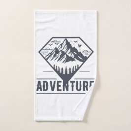 Moderne Geometrische Natuur bergen avontuur Handdoek