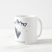 Moderne Geometrische Natuur bergen avontuur Koffiemok (Voorkant rechts)