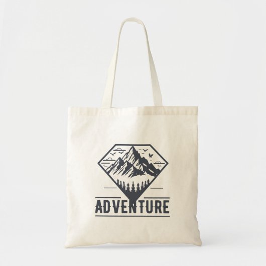 Moderne Geometrische Natuur bergen avontuur Tote Bag (Voorkant)