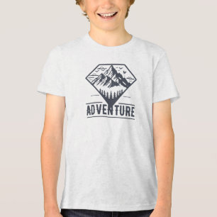 Moderne Geometrische Natuur bergen avontuur Tri-Blend Shirt