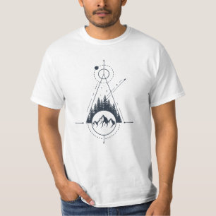 Moderne Geometrische Natuur bergen avontuurvormen T-shirt