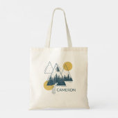 Moderne geometrische Natuur landschap op maat Tote Bag (Achterkant)