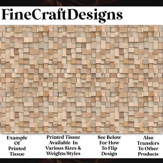 Moderne geometrische natuurlijke houten blokken Z1 Tissuepapier