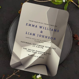 Moderne Geometrische Neutrale Huwelijksuitnodiging Kaart