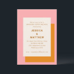 Moderne geometrische ochtend na Brunch roze Sinaas Kaart<br><div class="desc">Moderne geometrische troebele roze en Oranje stijlvolle morgen na de uitnodiging voor het huwelijk tussen Brunch</div>