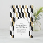 Moderne Geometrische Oefenbruiloft Dinner Kaart (Staand voorkant)