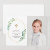 Moderne Geometrische olievlek Fotocommunie Dank u Bedankkaart (Voorkant / Achterkant)