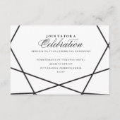 Moderne geometrische ontvangstkaart informatiekaartje (Voorkant)