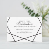 Moderne geometrische ontvangstkaart informatiekaartje (Staand voorkant)