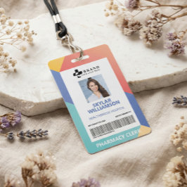 Moderne geometrische ontwerp medische foto ID & lo Badge