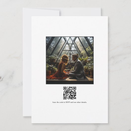 Moderne geometrische opknoping Terrarium bruiloft Kaart (Achterkant)