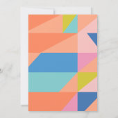 Moderne Geometrische Oranje Blauwe GraduPartij Kaart (Achterkant)