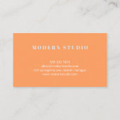 Moderne geometrische oranje monochrome huisontwerp visitekaartje (Achterkant)