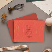 Moderne geometrische ovale boog vreugde rood en go folie feestdagenkaart