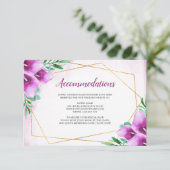 Moderne geometrische Paarse Calla Lily Accommodati Informatiekaartje (Staand voorkant)