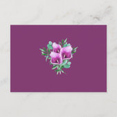 Moderne geometrische Paarse Calla Lily Accommodati Informatiekaartje (Achterkant)