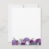 Moderne Geometrische Paarse Floral Greenery Weddin Kaart (Achterkant)