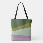 Moderne Geometrische Paarse Groene Grafisch Gepers Tote Bag (Achterkant)