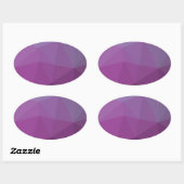 Moderne geometrische Paarse helling Ovale Sticker (Vel)