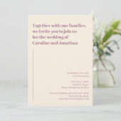 Moderne Geometrische Paarse Mauve Simple Bold Wedd Kaart (Staand voorkant)