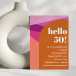 Moderne geometrische Paarse terracotta 50e verjaar Kaart<br><div class="desc">Moderne Geometrische Paarse Terracotta 50e Verjaardagsuitnodiging</div>