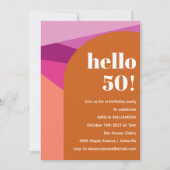 Moderne geometrische Paarse terracotta 50e verjaar Kaart (Voorkant)