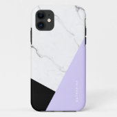 Moderne geometrische paarse zwarte witte marmer  Case-Mate iPhone case (Achterkant)